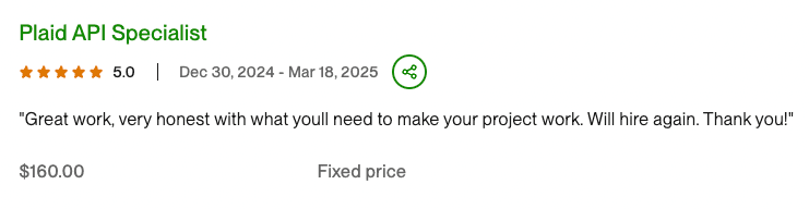 Upwork testimonial 7