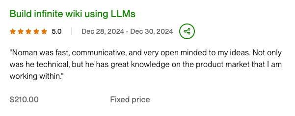 Upwork testimonial 15